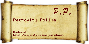 Petrovity Polina névjegykártya